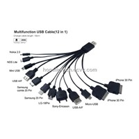 12in1 Multi-Function USB Charge Cable with Multiple Adapters