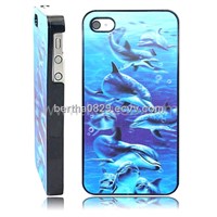 3D Effects Style Dolphins Pattern Plastic Case for iPhone 4 &amp;amp; 4S