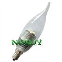 3W 360degree 85-265VAC powerful brightness silver frosted E27 led candle light