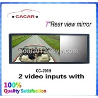 7 inch car rear view mirror monitor with 2 video input