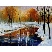 Abstract landscape knife oil painting