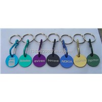 Aluminium Coin Key Chain with Carabiner Hook (CH03)