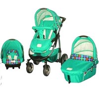 Baby pushchair with car seat with carrycot EN1888