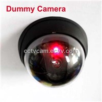 Black CCTV Dome Security Dummy Camera with flashing Red Led light H13