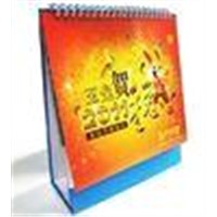 Cute Small Table Customized Calendar Printing with Silver Hot Stamped Logo for Ads