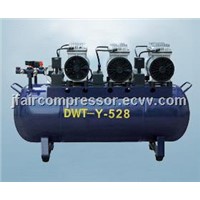 Dental air compressor for five units