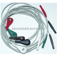 ECG EKG 5 LEAD PATIENT MONITOR CABLE LEADS WIRES BANANA SNAP