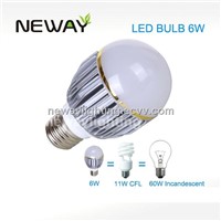 LED Bulb Light 6W E27/E26 Milk White PC Cover( NW-LED-BULB-6W-5050-CW-E27/E26)