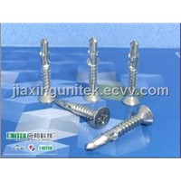 SS304 Flat Head Phillips Self Drilling Screws With Wings
