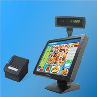 Touch LCD display with customer display and thermal printer for POS cash register