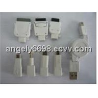 USB A/M to Mini USB Retractable cable +7 adapters (RHR-001)