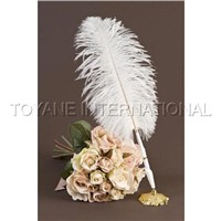 Wedding ostrich feather pen