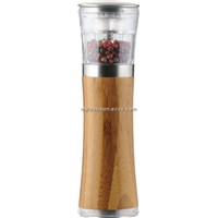 bamboo gravity pepper mill with LED light