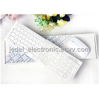 hot 2.4Ghz standard white wireless mouse and keyboard combo