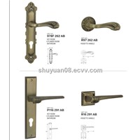 zamak door handle on plate /lever handle
