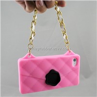 hot silicone bags for iphone 4 with chain