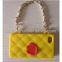 silicone  bags  for iphone 4 with chain for women/lady as gift and promotion