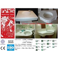 New material super white glass stone bathroom double sink