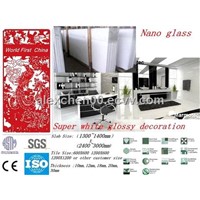 Pure white decoartion nano glass wall floor tile application