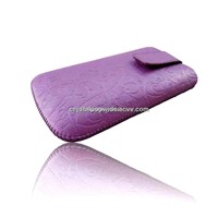 Purple PU Embossed Mobile Phone Case, Mobile Phone Bag, Mobile Phone Pouch