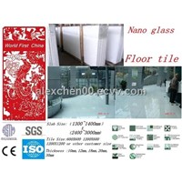 Super glossy white nano glass floor tile