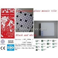 Super white glass thassos mosaic tile
