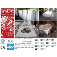 The newest material easy maintance super glossy white nano glass countertop