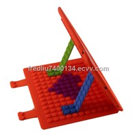 2012 new design LEGO Blocks silicone new ipad case with Auto sleep and DIY Mini puzzle
