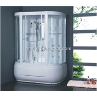 5mm toughened glass  white ABS shower cabin/shower stall with computer control MJY-8040