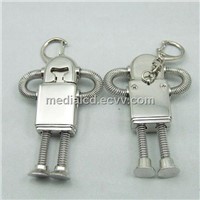 Robot USB 2.0 Metal Stainless Steel Flash Drive Memory Stick Polished Silver