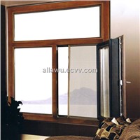 Alu-wood compound invisible opening inside window