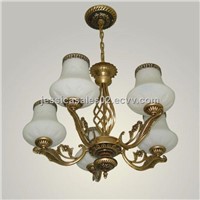 Antique style glass and metal pendant lamp