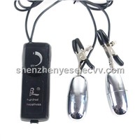 BAILE Black Small nipple massager +silver mini vibrator egg kit for women