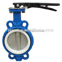 Cast Iron Wafer Type Handle PTFE Butterfly Valve