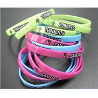 Eco-Friendly 100% Silicone Band/Bracelet with Embossed or Printed Logo