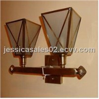 European wall light with classic glass lamp shade