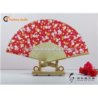 Flowery Bamboo paper Promtion Hand Fan