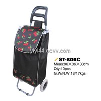 Foldable shopping trolley bag with wheels