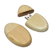 Free Shipping ! Oval Wooden Flash USB Drive