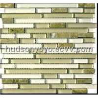Glass with stone mosaic
