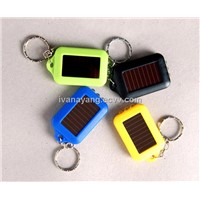 Hot Mini rubberized Solar Keychain with Led Torch