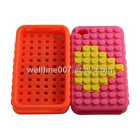 Hot Selling Promotional Block Design Silicone IPhone Case With Puzzles Manufacturer
