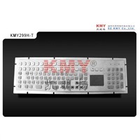 Vandal-Resistant Stainless Steel Kiosk Keyboard with Touch Pad (KMY299H-T)