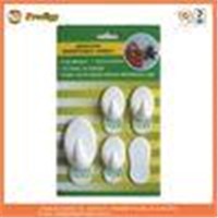 White PS / ABS Stickiness No Mark Plastic Adhesive Hooks For Hanging Little Objects
