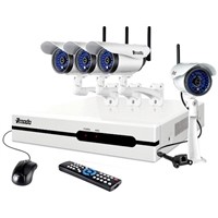 ZMODO 4CH Network NVR System with 4 Wireless Day Night IP Cameras