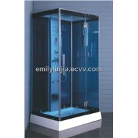 blue toughened glass shower cabin with computer control ,JY-8049