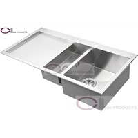 AT100DP Double Bowl Kitchen Sink With Drainboard