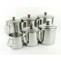 Stainless steel mugs, cups