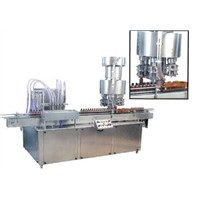 Automatic bottle filling and capping machine
