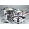 7pcs square stainless steel cookware set